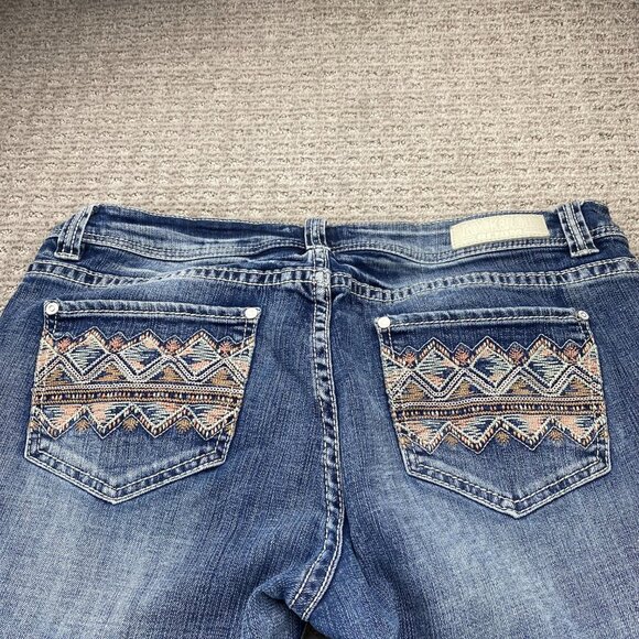 Rock & Roll Cowgirl Jeans Women Size Measured Waist 36" Blue Denim Boot Cut - Picture 8 of 14